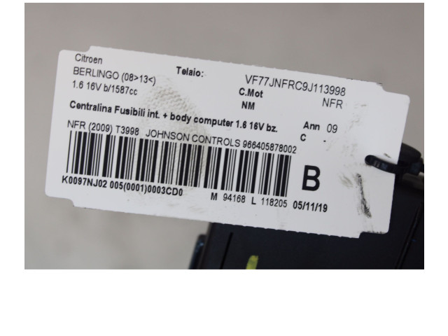   Pojistková skříňka    Citroen Berlingo 2008