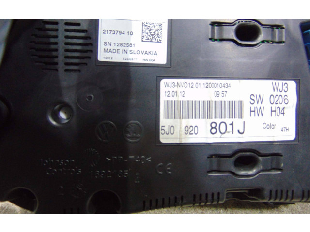 Панель приборов 5J0920801J   Skoda Fabia Mk2 (5J)       