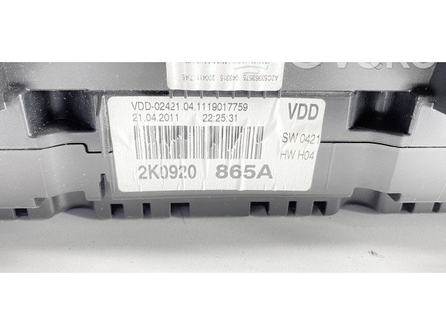 Панель приборов 2K0920865A   Volkswagen Caddy       