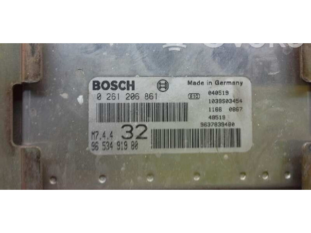 Блок управления двигателя 0261206861, 9653491980 Peugeot 306