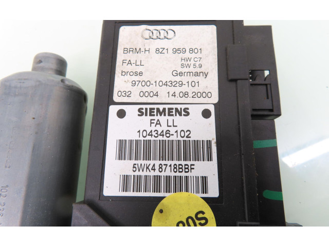 Турбина Передний двигатель механизма для подъема окон Audi A2 5WK48718BBF, 8Z1959801 двигателя AUA
