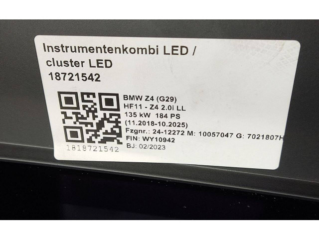 Панель приборов 5A68252, 62105A68252 BMW Z4 g29