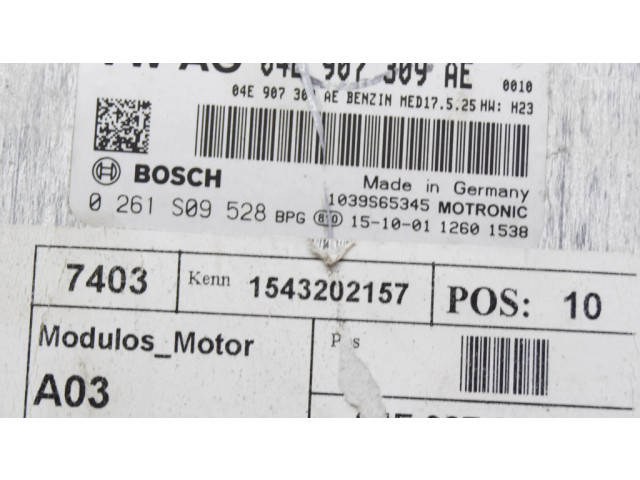 Блок управления двигателя 0261S09528, 04L907309AE   Volkswagen Scirocco