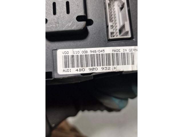 Спидометр (приборный щиток)  4B0920932K, 110008948045   Audi A6 S6 C5 4B 