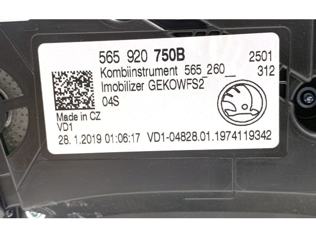 Панель приборов 565920750B Skoda Karoq