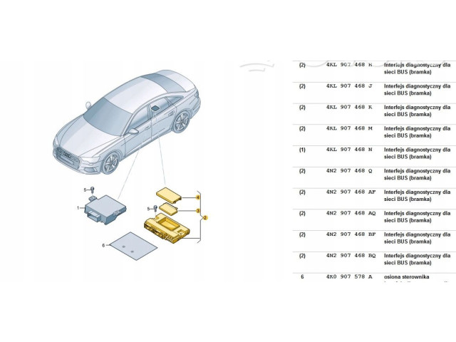 Блок управления 4KL907468F, 4KL907468F   Audi A6 C7