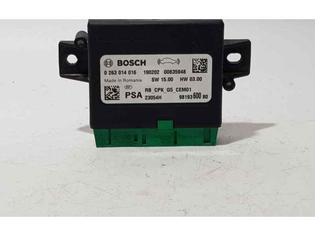 Блок управления 9819360080, 0263014016 Citroen C3 Aircross