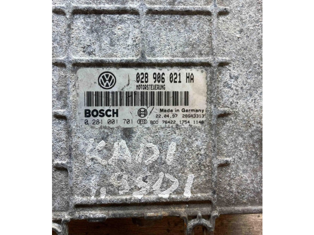 Блок управления двигателем Блок управления 028906021HA, 0281001701 Volkswagen Caddy
