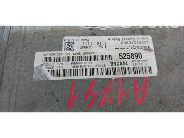 Řídící jednotka A2C53240963, P68000129AH. Dodge Caliber 2007