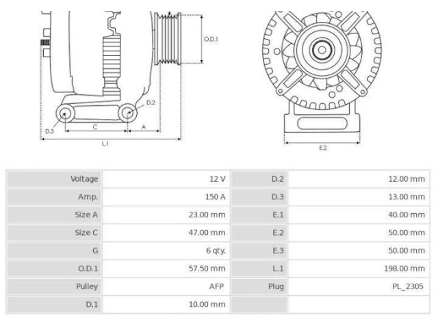 Генератор 104210-6120, 3EFFE   Jaguar XF X250      