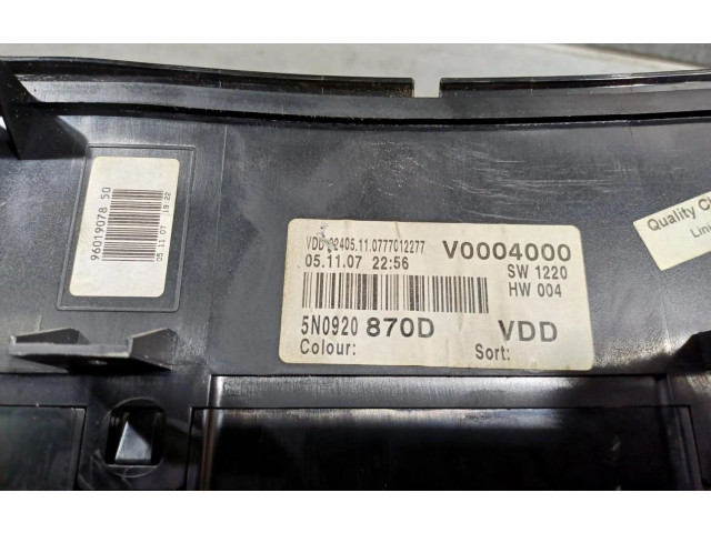 Přístrojová deska  Volkswagen Tiguan  5N0920870D  