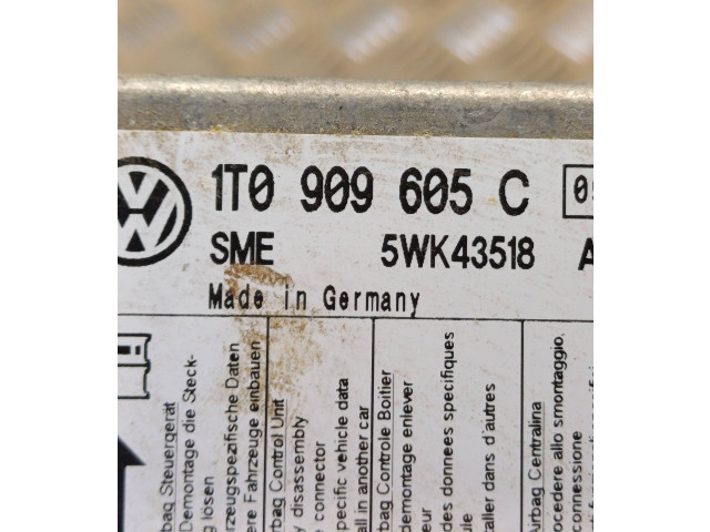 Блок подушек безопасности 1T0909605C, 5WK43518 Volkswagen Touran I