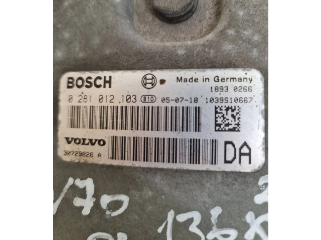 Блок управления двигателя 30729826, 0281012103 Volvo V70