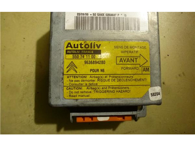 Блок подушек безопасности 550741100, 9636894280 Citroen Xsara