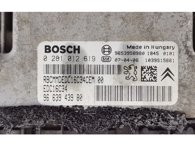 Řídící jednotka 9663943980, 0281012619   Citroen Berlingo 2007