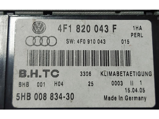 Блок управления климат-контролем 4F1820043F   Audi A6 S6 C6 4F