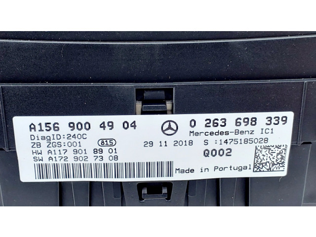 Přístrojová deska Mercedes-Benz GLA W156 2018 A1569004904, 0263698339