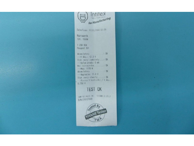 Turbodmychadlo Стартер TS12-77, IMPRK1298954 Peugeot 301