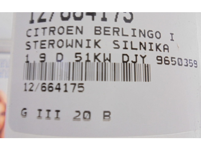 Řídící jednotka 9650359580, 9650359580 Citroen Berlingo 1999