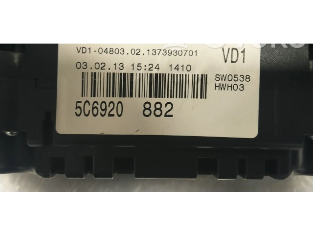 Спидометр (приборный щиток)    5C6920882, 5C6920882X   Volkswagen Jetta VI