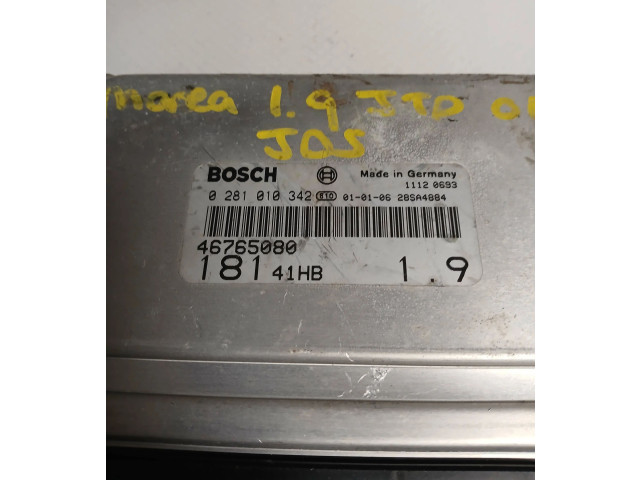 Блок управления двигателя 46765080, 0281010342   Fiat Marea