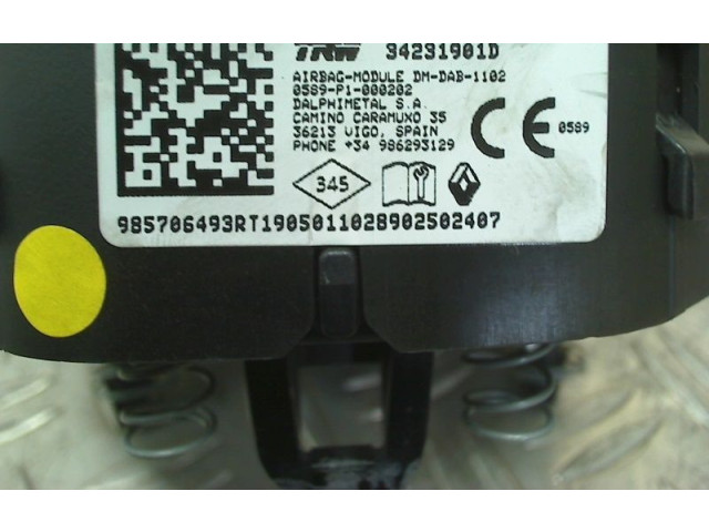 Подушка безопасности водителя 985706493r, 985706493R   Renault Clio V