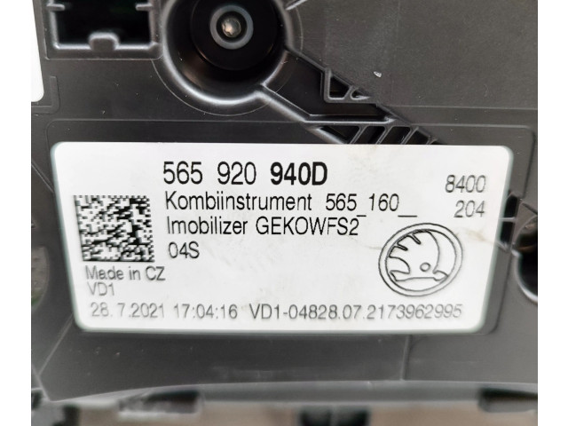 Панель приборов 565920940D, A3C0466800000 Skoda Karoq