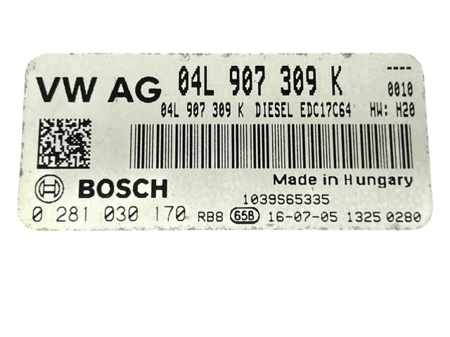 Блок управления двигателя 04L907309K, 0281030170 Skoda Yeti (5L)
