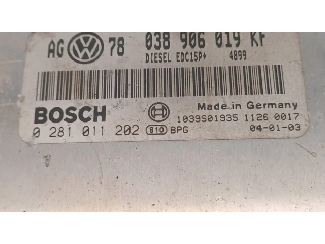 Блок управления двигателя 038906019KF, 0281011202   Volkswagen PASSAT B5