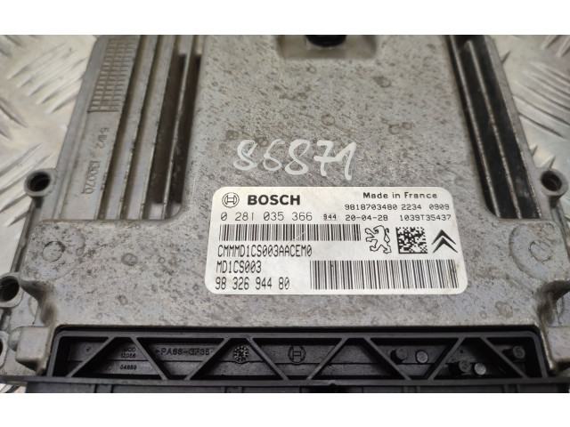 Блок управления двигателя 0281035366, 9818703480   Toyota ProAce City