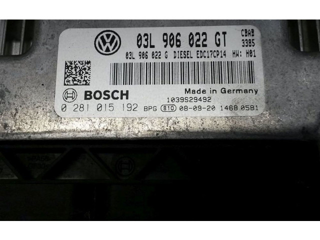 Řídící jednotka 0281015192, 0281015192   Volkswagen Tiguan 2007