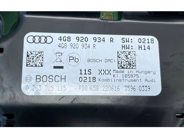 Přístrojová deska Audi A6 S6 C7 4G 2011 4G8920934R, 0263725115