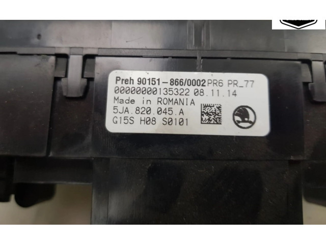 Блок управления климат-контролем 5JA820045A9B9, 5JA820045A   Skoda Rapid (NH)