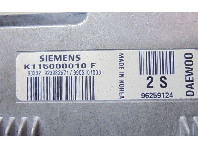 Блок управления двигателем Блок управления 96259124, 96259124   Chevrolet Matiz