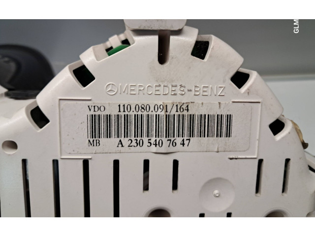 Přístrojová deska Mercedes-Benz SL R230 2007 A2305407647, A2305400023