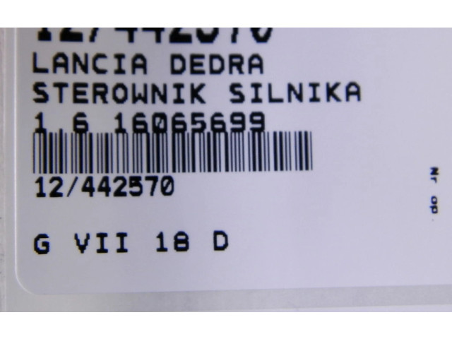 Блок управления двигателем Блок управления 16065699, 16065699 Lancia Dedra