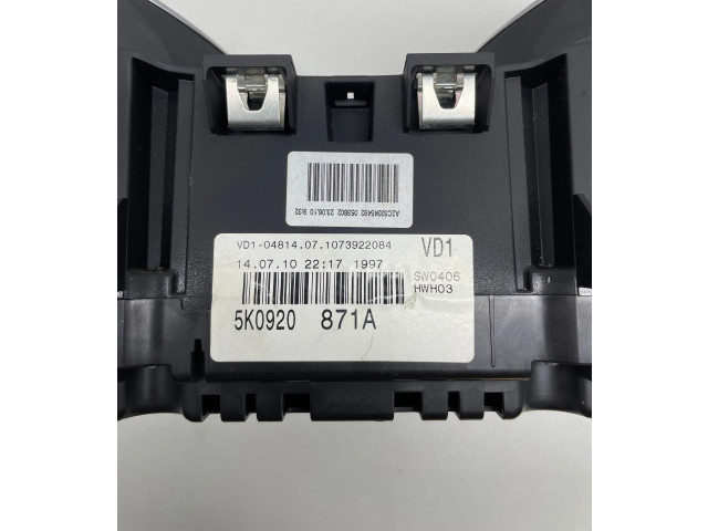 Панель приборов 5K0920871A, VD104814 Volkswagen Golf VI