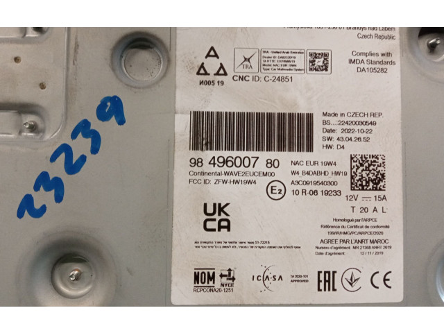 Блок управления двигателя 9849600780 Citroen C5 Aircross