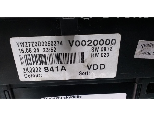 Панель приборов 2K0920841A Volkswagen Caddy