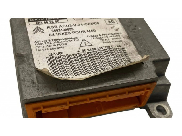Блок подушек безопасности 603602500, 9653190880   Citroen Berlingo