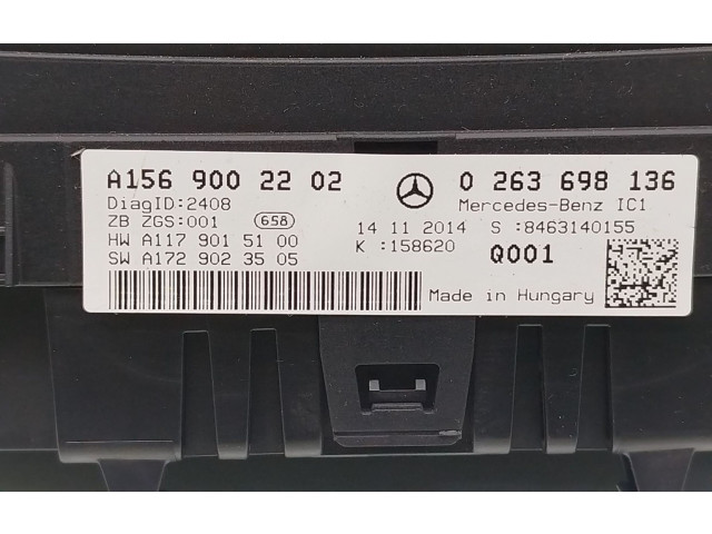 Přístrojová deska Mercedes-Benz GLA W156 2015 11768008019H68, A1569002202
