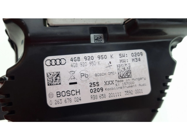 Панель приборов 4G8920950K, 0263678024 Audi A6 C7