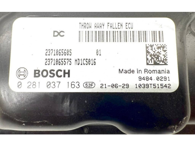 Блок управления двигателя 237106560S, 0281037163 Dacia Lodgy