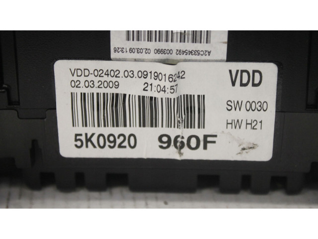 Панель приборов 5K0920960F Volkswagen Golf VI