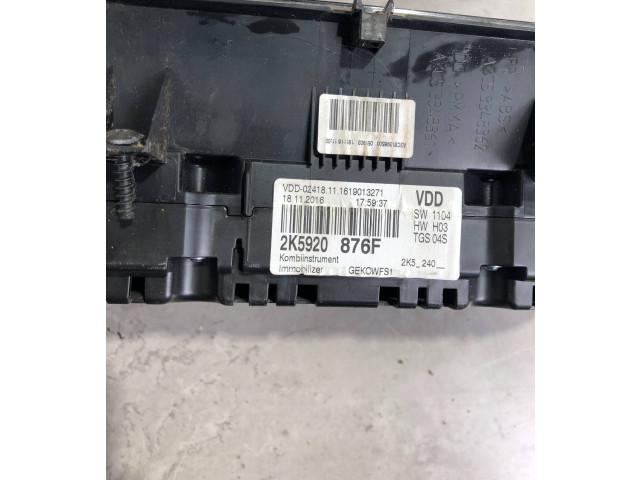 Přístrojová deska  Volkswagen Caddy 2012 2K5920876F, 1619013271  