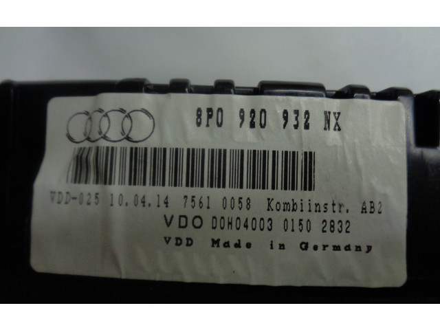 Панель приборов 8P0920930NX, 8P0920930NX   Audi A3 S3 8P       