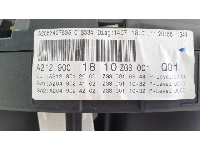 Přístrojová deska Mercedes-Benz E W212 2010 A2129012000, A2049024102