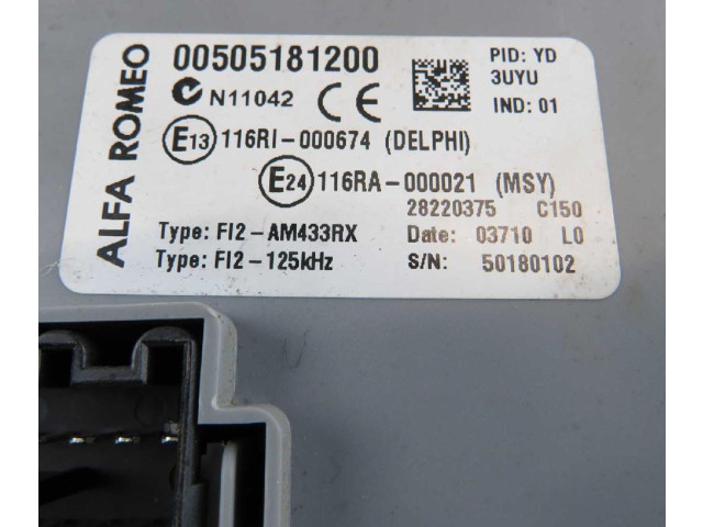 Pojistková skříňka 00505181200, Delphi Alfa Romeo Mito 2008