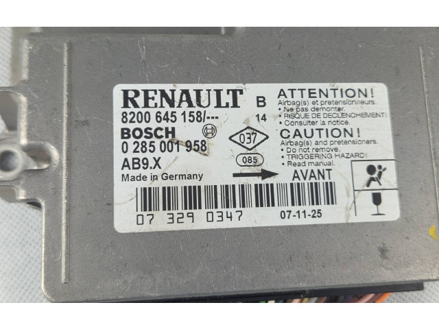 Блок подушек безопасности 8200645158, 0285001958   Renault Clio III