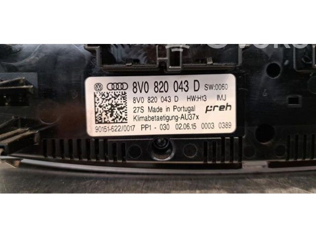 Блок управления климат-контролем 8V0820043D   Audi A3 S3 8V
